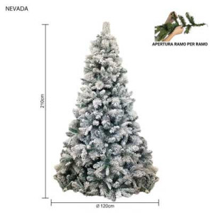 Albero Nevada innevato 210 cm in PVC Needle folto e realistico
