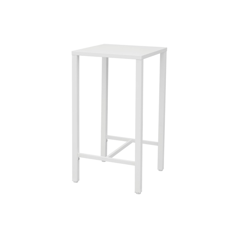 Tavolo Iseo Alto In Acciaio 70x70 Bianco Moia