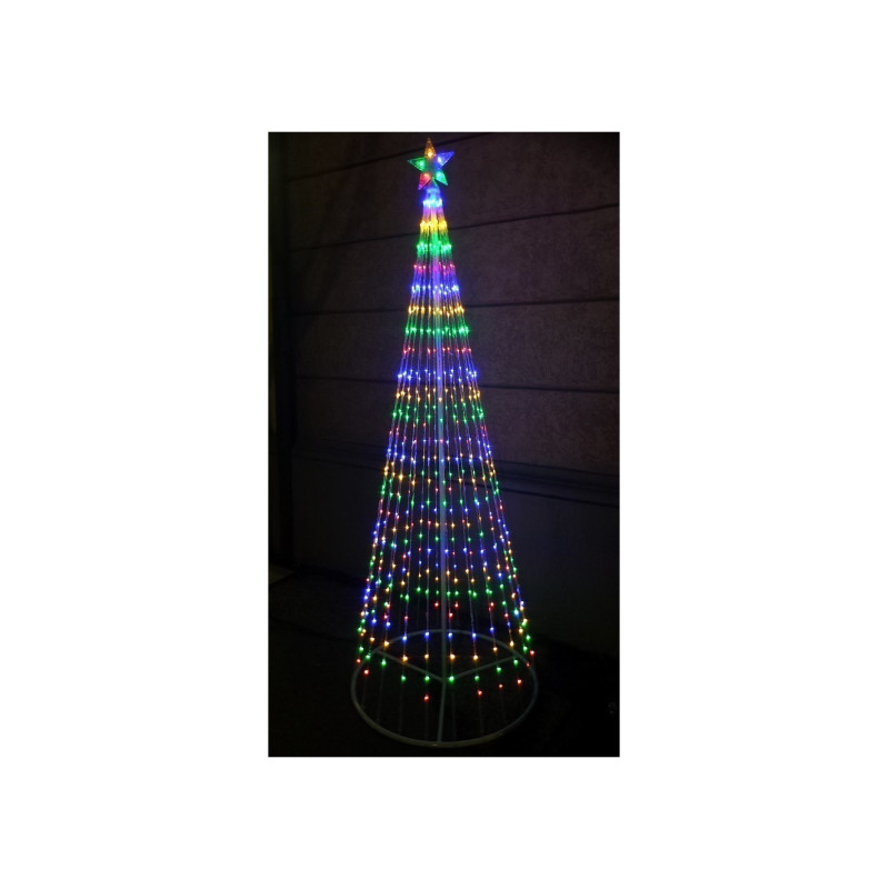 Albero Stile Basic 576 LED Multicolor Flash Rosso con Stella