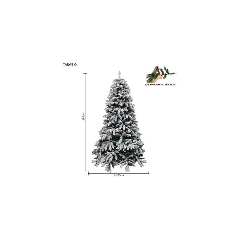 Albero Tarvisio innevato 180 cm in PVC effetto neve realistico