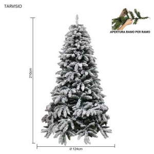 Albero Tarvisio innevato 210 cm in PVC effetto neve realistico