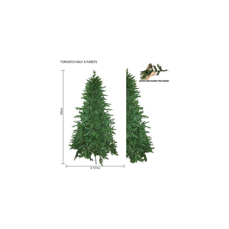 Albero Toronto half a parete 180 cm in total PE salvaspazio