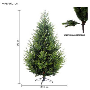 Albero Washington 240 cm in PE PVC folto realistico e resistente