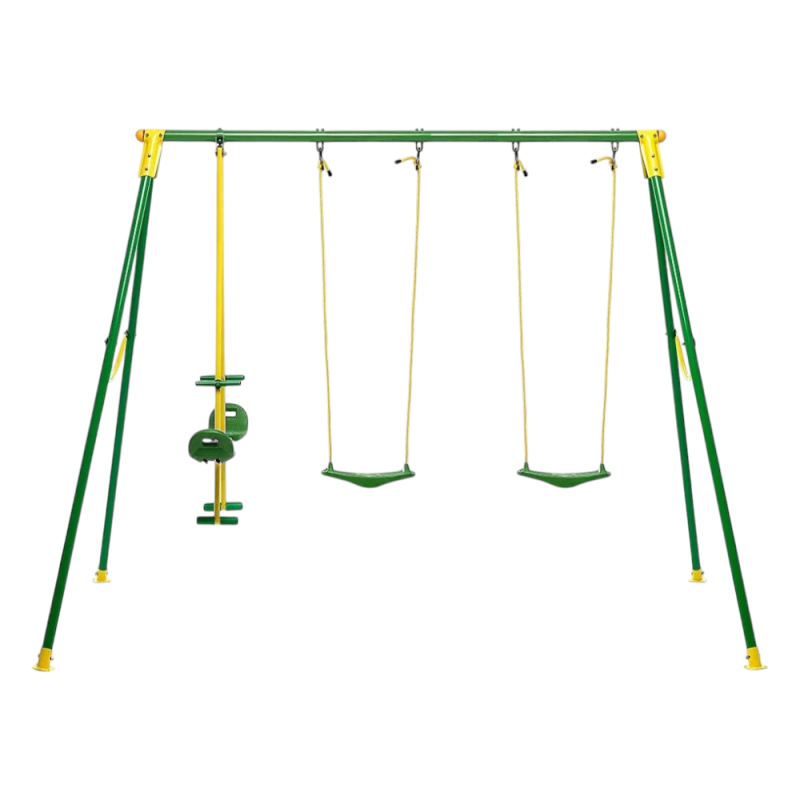 Altalena playground 4 posti verde e giallo gioco da giardino