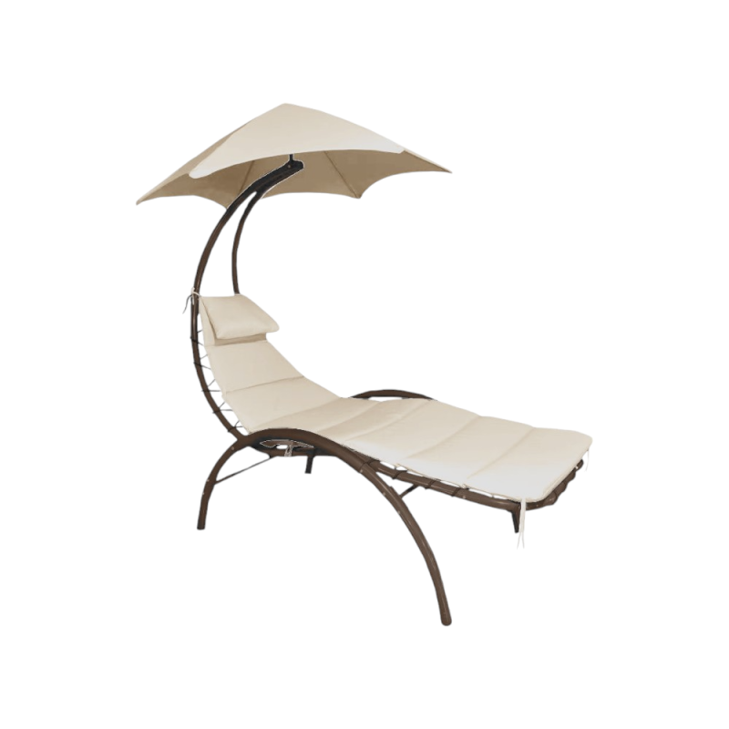 Amaca swing da giardino struttura moka tessuto ecrù elegante