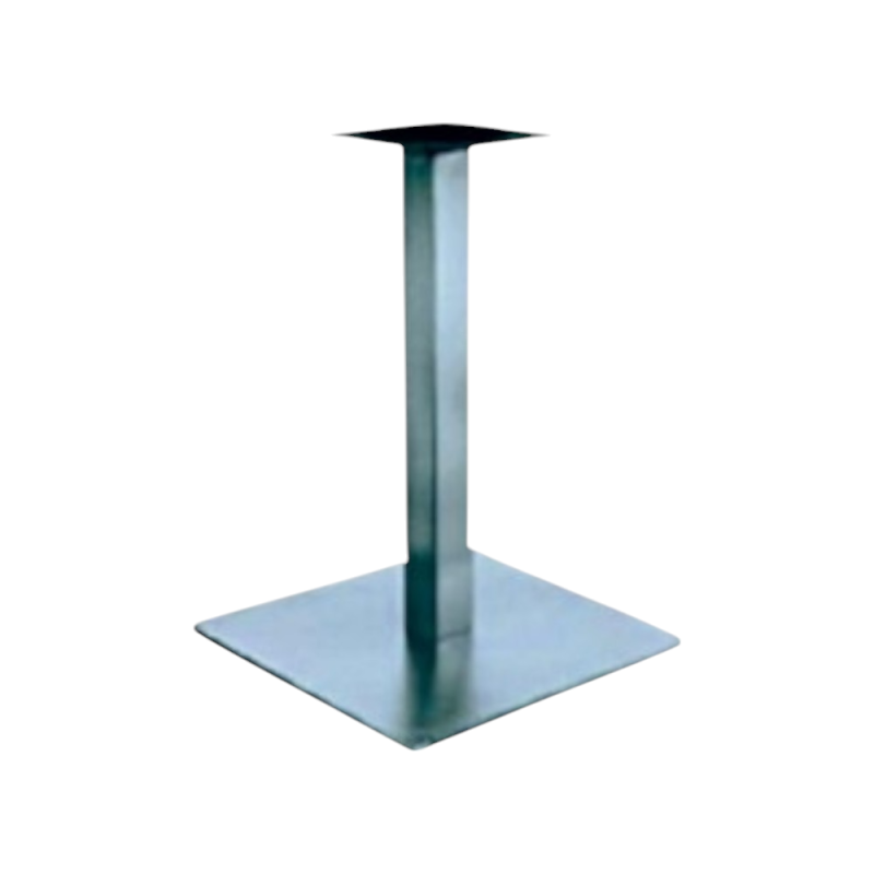 Base tavolo acciaio inox 40x40 cm palo 6x6 H72 robusta moderna