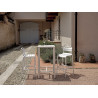 Tavolo Iseo Alto In Acciaio 70x70 Bianco Moia