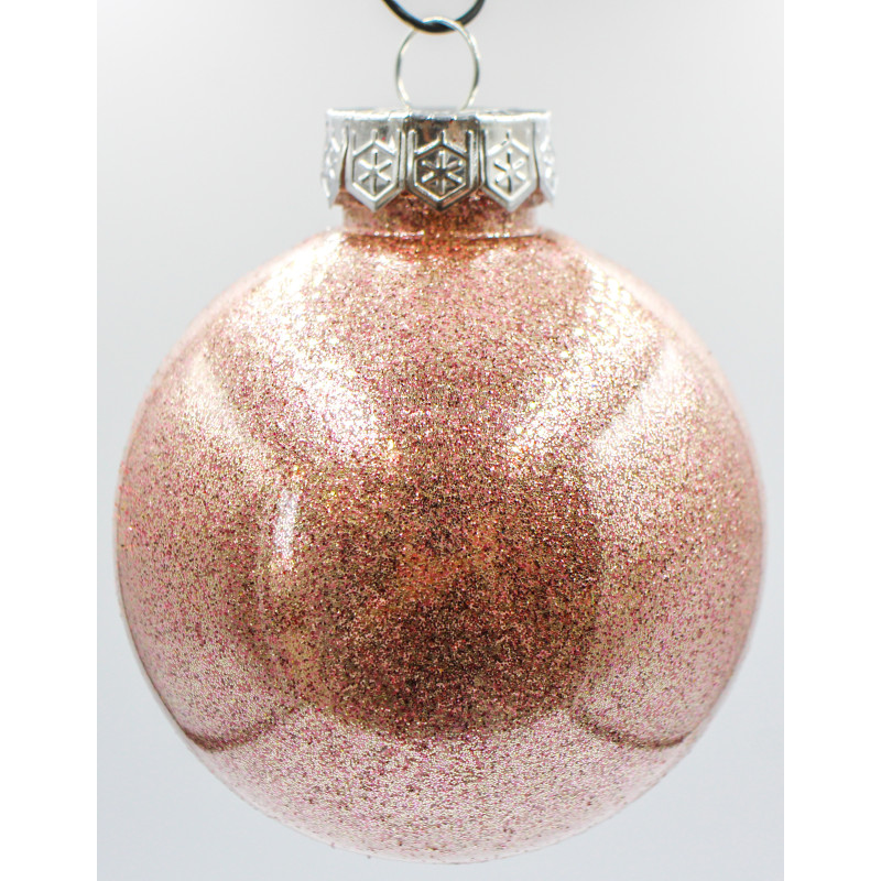 Box 10 Sfere 8cm Total Glitter Rosa Decorazioni Natalizie