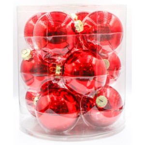 Box 12 Sfere Vetro 8cm Rosso Decorazioni Natalizie Eleganti