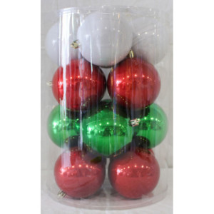 Box 16 Sfere 8cm Multicolor Decorazioni Natalizie