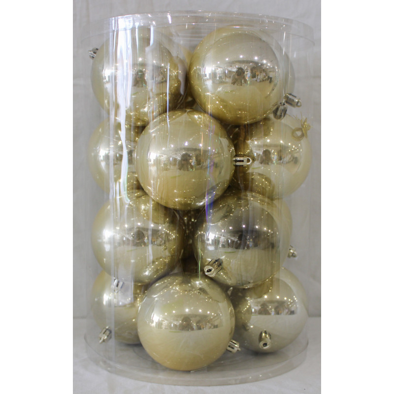 Box 16 Sfere 8cm Oro Perlato Decorazioni Natalizie