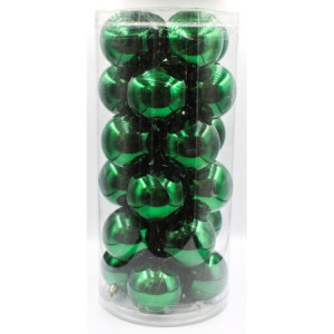 Box 24 Sfere 6cm Verde Petrolio Lucido Decorazioni Natale