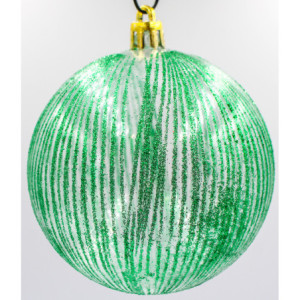 Box 6 Sfere 10cm Glitter Verde Muschio Natale