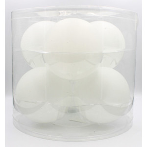 Box 6 Sfere Vetro Bianco 10cm Decorazioni Natale