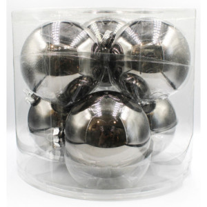 Box 6 Sfere Vetro Canna di Fucile 10cm Natale