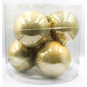 Box 6 Sfere Vetro Oro 10cm Decorazioni Natale