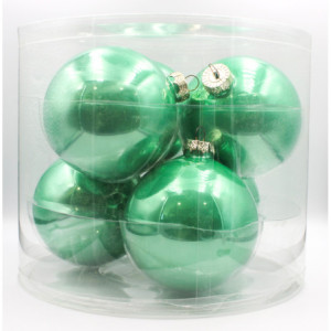 Box 6 Sfere Vetro Tiffany 10cm Decorazioni Natale