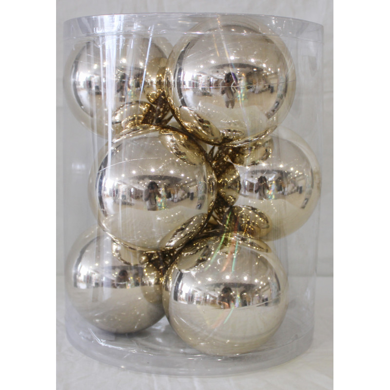 Box 9 Sfere 12cm Lucide Oro Decorazioni Natale