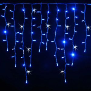 Cascata 180 Led Blu Flash 24V IP44 Estensibile 750x60cm
