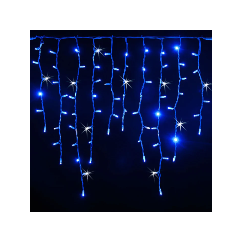 Cascata 180 Led Blu Flash 24V IP44 Estensibile 750x60cm