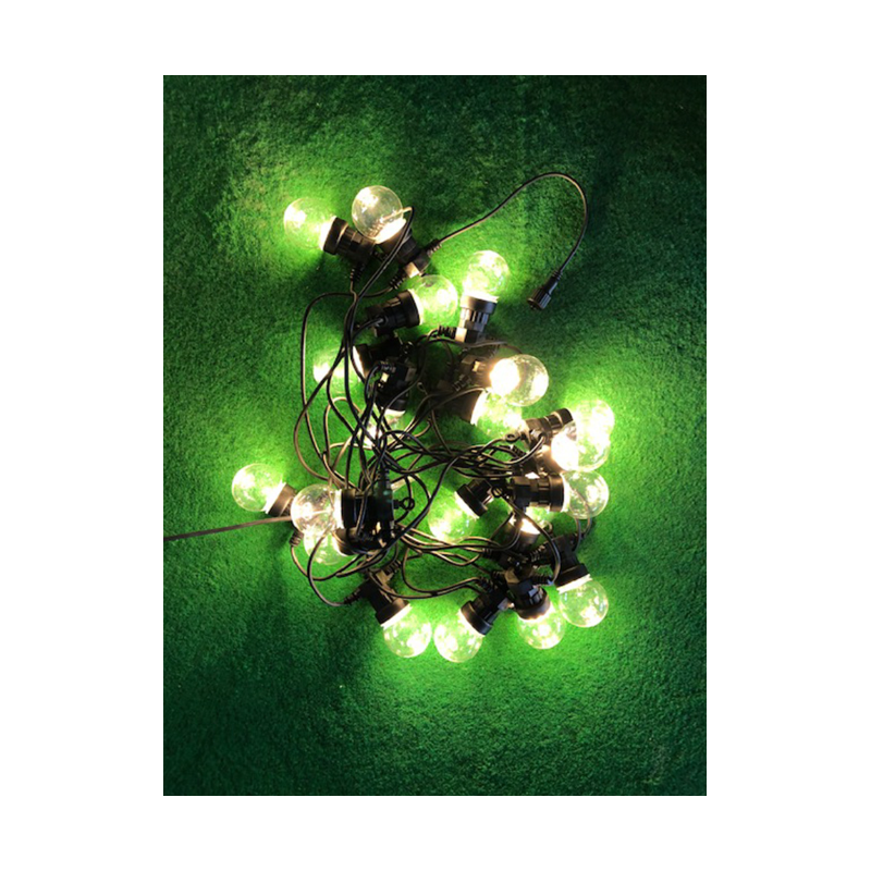 Catena 20 luci 10 metri prolungabile bianco caldo IP44 Natale