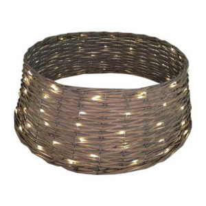 Cesta base albero naturale con LED grande 75x25 cm elegante
