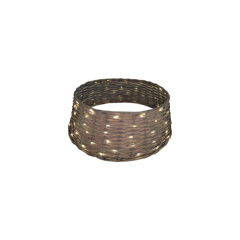 Cesta base albero naturale con LED grande 75x25 cm elegante