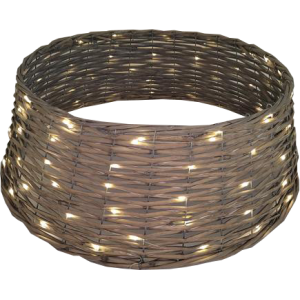 Cesta base albero naturale con LED piccola 60x20 cm elegante