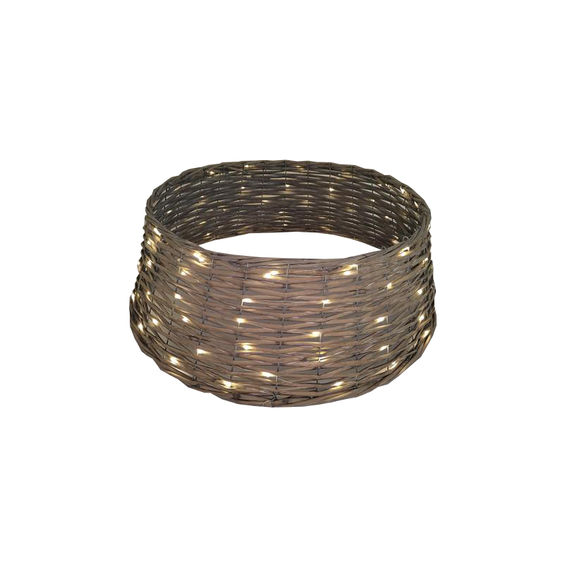 Cesta base albero naturale con LED piccola 60x20 cm elegante
