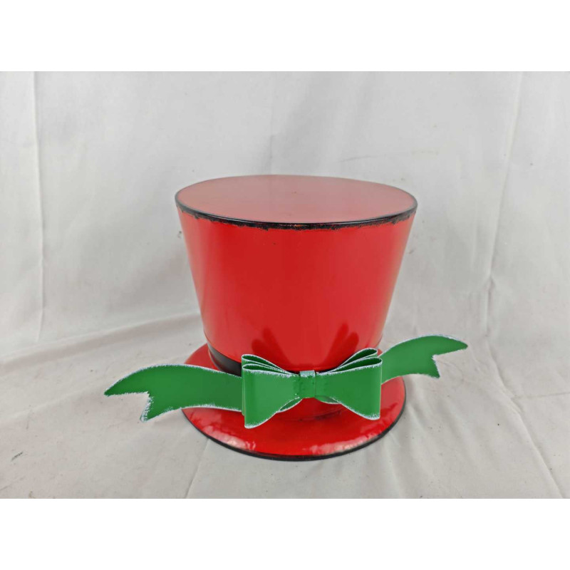 Cilindro in metallo rosso 20x20x17 cm decorazione elegante