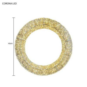 Corona con wireled mini Ø 40 cm bianco caldo decorazione LED