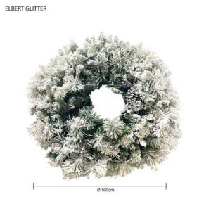 Corona Elbert Glitter Ø 100 cm in PE Needle PVC natalizia