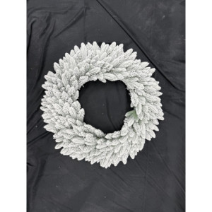 Corona innevata Ø 120 cm mix PE/PVC decorazione natalizia