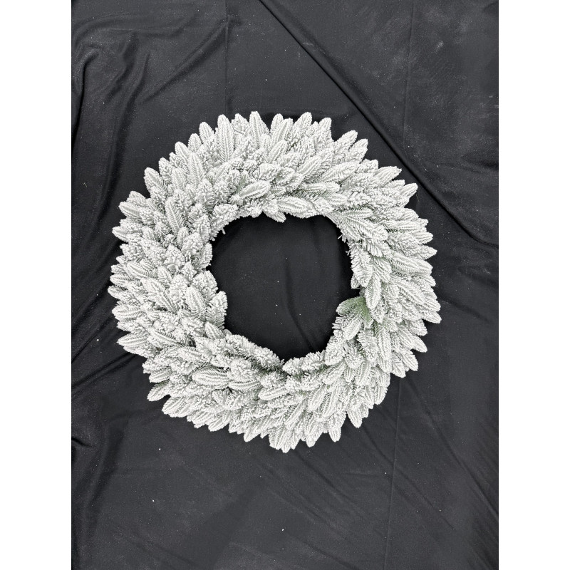 Corona innevata Ø 90 cm mix PE/PVC decorazione natalizia
