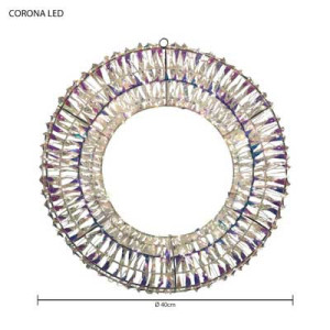 Corona LED iridescente oro Ø 40 cm decorazione natalizia