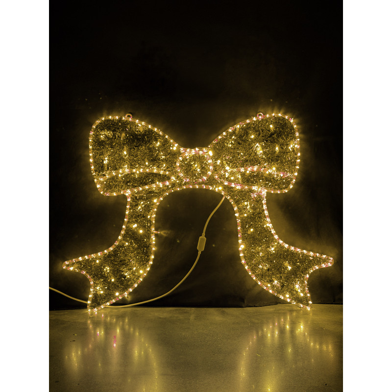 Fiocco bianco caldo con flash bianco 111x80cm - Decorazione luminosa