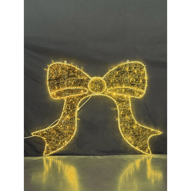 Fiocco bianco caldo con flash bianco 167x120cm - Maxi decorazione luminosa