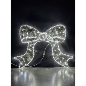 Fiocco bianco con flash bianco 111x80cm - Decorazione luminosa Natale