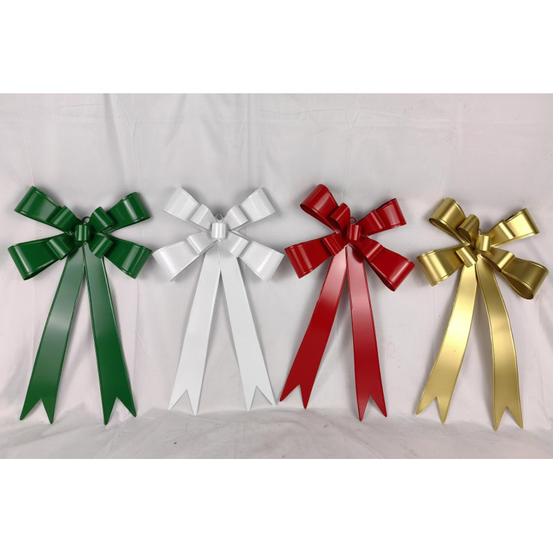 Fiocco in metallo verde M 25x5x41cm - Decorazione natalizia moderna