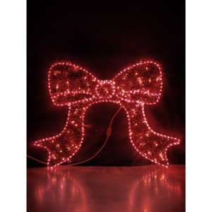 Fiocco rosso con flash bianco 111x80cm - Decorazione luminosa Natale