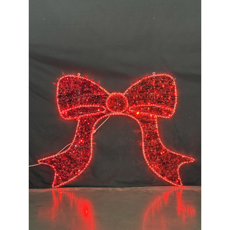 Fiocco rosso con flash bianco 167x120cm - Decorazione natalizia maxi