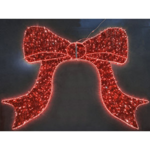 Fiocco rosso con flash bianco 390x280cm - Maxi decorazione luminosa