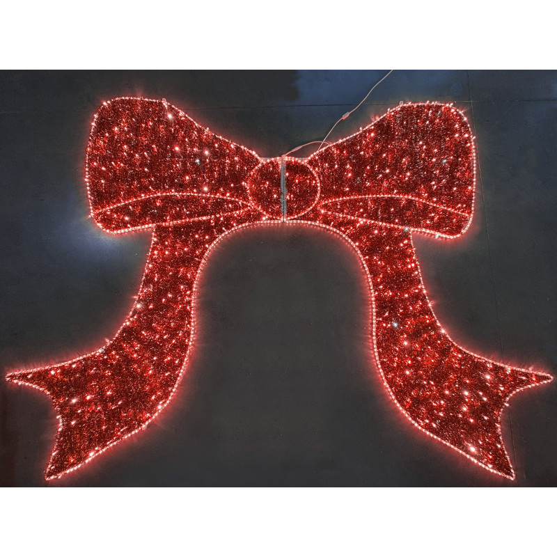 Fiocco rosso con flash bianco 390x280cm - Maxi decorazione luminosa