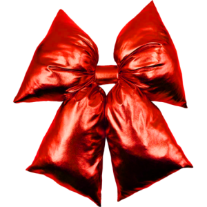 Fiocco Small 20x26cm Rosso Laminato Decorazione Natale