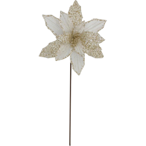 Fiore Aisha Champagne 36cm Decorazione Natalizia Elegante