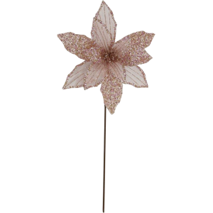 Fiore Aisha Rosa Cipria 36cm Decorazione Natalizia Elegante