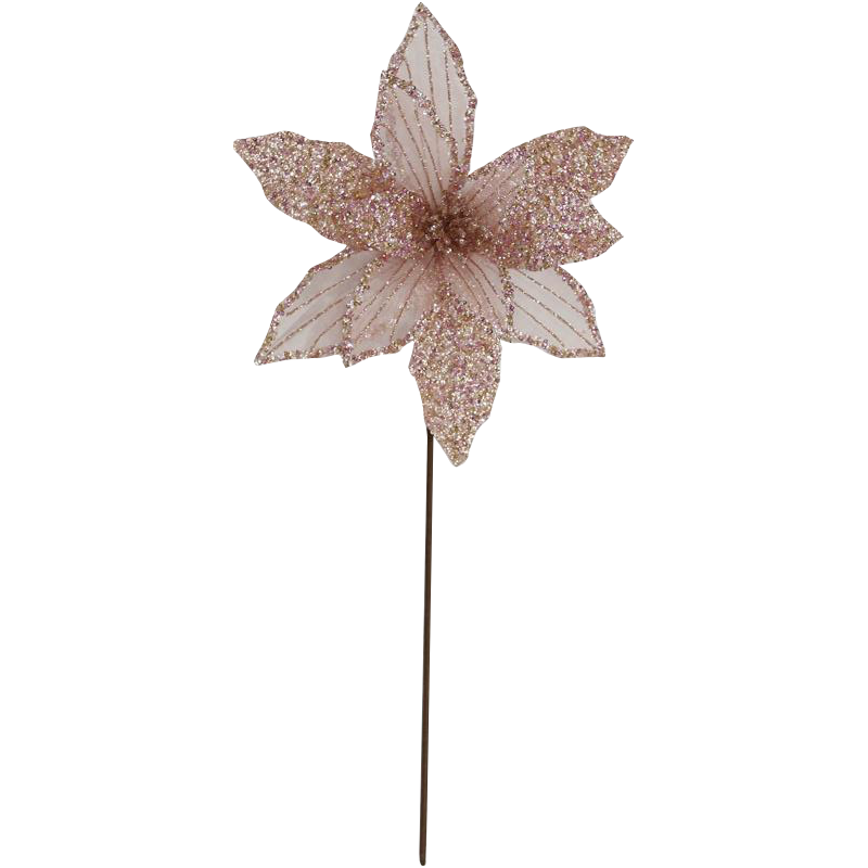 Fiore Aisha Rosa Cipria 36cm Decorazione Natalizia Elegante