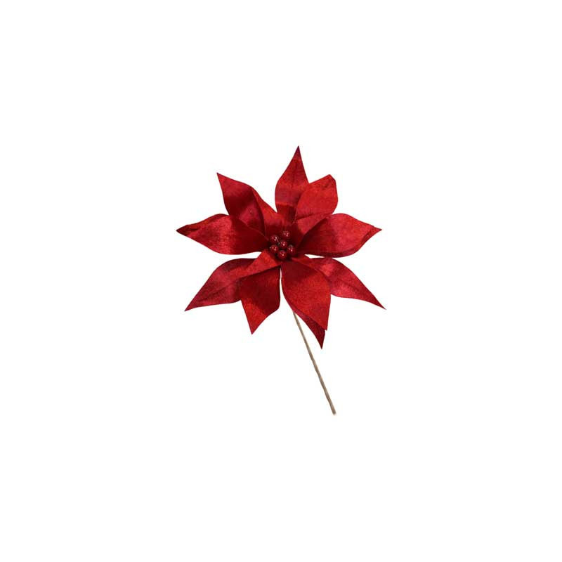 Fiore Elsa Rosso 36cm Decorazione Natalizia Elegante