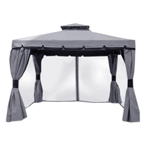 Gazebo Royal 3x3 mt grigio con teli laterali e zanzariera robusto