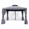 Gazebo Royal 3x3 mt grigio con teli laterali e zanzariera robusto